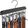 Amazon oferta caliente 14 ganchos almacenamiento para colgar ropa madera correa sombrero corbata negro madera maciza almacenamiento percha ropa mayoreo