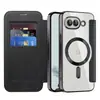 Funda Magnética de Cuero con Ranura para Tarjeta y Cubierta Protectora Dorada Shield para Google Pixel9A, Funda Magnética para Teléfono 10A