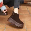 Botas de Nieve de Suela Gruesa para Mujer Aumentadoras de Altura Pequeñas 2026 Estilo Coreano Modernas Versátiles Nuevas de Invierno Aterciopeladas Engrosadas Botas de Algodón Grandes