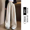 Pantalones de traje grises de corte slim para mujer, nuevo estilo primavera/otoño 2026, pantalones rectos fluidos, pantalones de pana de pierna ancha para figuras petite