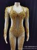 Mono de Cadena de Perlas y Diamantes de Lujo Transfronterizo Ropa para Club Nocturno Banquete Vestido de Noche Ropa para Cantante Femenina