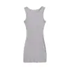 Vestido de Punto Irregular con Costilla Ajustado para Mujer 2025 Nuevo Estilo Sexy Ajustado Mini Vestido tipo Top sin Mangas