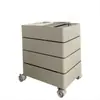 Modelo de cuatro capas sin varilla, mueble de almacenamiento giratorio para mesita de noche, gabinete para cosméticos y snacks de niñas, carrito con ruedas estilo dopamina