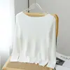 Procesamiento OEM ropa de mujer 2026 nueva moda otoño e invierno elegante top de punto elegante de punto con hombros descubiertos de manga larga