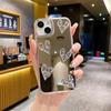 Cor Prata Adequado para Apple 16Pro Capa de Celular Plissada Iphone11/12 Anti-Queda Apple 17Pro Suporte