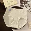 Nova Roupa Íntima Feminina de Algodão Cintura Alta Controle de Barriga 10A Algodão Antibacteriano Reforço no Gancho Tamanho Plus Jacquard Respirável Tanga Triângulo
