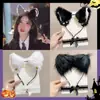 Diadema linda de orejas de gato para mujer, accesorios de disfraz de Halloween, pasador de felpa, tocado, diadema nueva 2023
