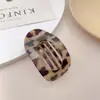 Pinza de Pato Grande Estampado de Leopardo Color Sólido Color Neutro Transfronteriza Pinza Plana Ovalada para el Cabello Pinza para la Parte Trasera de la Cabeza Pinza para el Cabello Mate