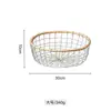 Cesta tejida a mano con alambre, arte de hierro nórdico vintage, cesta de almacenamiento para bocadillos, pan, frutas y artículos varios