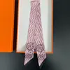 Bufanda de corbata estampada delgada de nuevo estilo para mujer, bufanda larga estrecha de seda estilo coreano para combinar con camisas, accesorio envolvente de moda