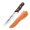 Color morado mango de madera patrón de forja cuchillo para deshuesar carnicero matar cerdo matar con funda herramienta cuchillo para cortar carne cuchillo para tallar