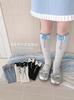 Calcetines Cortos para Niñas Lazo Sin Costuras Encaje Moda Princesa Estilo Coreano Lindo Color Sólido Estilo Universitario Calcetines de Caña Alta