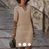 Vestido de Mujer de Manga Media con Cuello en V para Exportación Transfronteriza Aliexpress Wish Europea y Americana Falda Estampada Multicolor para Mujer
