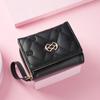 Cartera para Mujer Corta con Cremallera Triple Bordada Moda Nueva Multitarjeta Bolso de Mano Bolso Pequeño para Mujer Monedero Venta al por Mayor