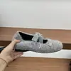 Novos Sapatos Mary Jane de Salto Aumentado Estilo Ballet para Mulheres 2026, Mocassins Slip-On com Strass e Laço, Sapatos de Pelúcia Soltos para Mulheres