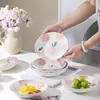 Louça de Cor sob Esmalte Estilo Fresco Tigela de Sopa Cerâmica Doméstica Tigela de Macarrão Novo Estilo Celebridade da Internet 2026 Tigela com Duas Alças para Casa Nova