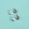 Colgante Pequeño Corazón de Melocotón de 5 mm Plata de Ley S925 Colgante Doble Corazón Sólido Colgante para Pulsera de Cuerda Hecha a Mano DIY