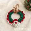 Bufanda de Gato Navideña Bufanda de Perro Babero Perro Pequeño Mascota Collar de Lana Accesorios Tejidos a Mano