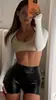 Shorts Apertados Europeus e Americanos da Amazon Transfronteiriços, Calças Hot Girl de Cintura Alta, Calças de Couro de Cintura Baixa para Mulheres, Roupa Fitness, Versátil para o Dia a Dia