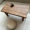 Mesa de Té de Madera de Olmo Viejo, Mesa Baja de Tatami, Mesa de Té Estilo Japonés, Mesa Pequeña de Madera Maciza Natural, Mesa Pequeña para Ventana de Mirador, Mesa de Té Pequeña para el Hogar