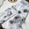 Nuevo Estilo Chino Bufanda de Seda Hoja de Loto Tinta Diadema Atada con Botella de Vino de Vidrio Cerámica Pañuelo de Cabeza Atado Retro Cinta de Caja de Regalo Larga