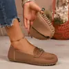 Nuevos Zapatos de Mamá de Estilo Transfronterizo para Primavera y Otoño, Mocasines Planos, Slip-On, Versátiles, Suela Blanda, Cómodos, Zapatos de Una Sola Pieza de Boca Baja