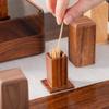 Black Walnut Wooden Toothpick Box Household Hotel Hotel Portable Square Toothpick Cans Custom Engraved LOGO