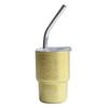 2-7oz Mini Car Cup 304 aço inoxidável bonito pequeno fresco pequeno copo de vinho portátil dupla camada de palha
