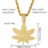 Hip-Hop Clásico Retro Europeo y Americano Colgante de Diamante Moda Elegante Hiphop de Moda Hombres y Mujeres Viento de Otoño Collar de Hoja Caída