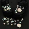 Perla de Resina Iridiscente Agujero Flor de Zapato 3D Accesorios Flor Estrella de Mar Concha DIY Hebilla de Zapato Desmontable Venta al por Mayor