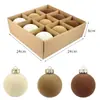 Ventas Directas de Fábrica Decoraciones Navideñas Transfronterizas Bolas 6cm/8cm Bolas de Navidad Afelpadas con Impresión Personalizada