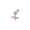 Acero de Titanio Lindos Mini Mariposa Luna Corazón Perforación Pendientes Roscados Elegantes Pendientes Clavo de Hueso de Oreja Perforación Corporal