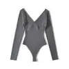 2025 Nuevo Otoño Ropa de Mujer Transfronteriza al por Mayor Mono de Punto en Forma de Corazón Ajustado Sexy Elástico Color Puro Top