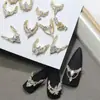 Nuevo Arte de Uñas Lateral Estilo Francés Joyería de Circonita Dorado Brillante Estrella de Diamante Completa Decoración de Uñas Desgastable Tridimensional