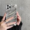 Capa de Telefone Moderna Onda Prateada Galvanizada iPhone 14Pro Max para Apple 13Pro Resistente a Quedas 12 Mulheres 11 Simples 14