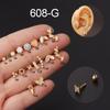 Brincos de aço titânio 16g com pedras preciosas australianas espessas, moda coreana, piercings de orelha com zircônia