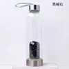 Cascalho de Cristal Natural Aço Inoxidável 304 Copo Pequeno Sóbrio Pedra de Energia Copo de Vidro para Beber Chá Copo Esportivo