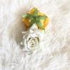 Rosa de esquina de franela de simulación, diámetro de 6 cm, pequeña cabeza de rosa de cuerno, accesorios de bricolaje, flores falsas, flores decorativas de pared
