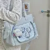 Bolsa transparente 2D estilo ins coreano para accesorios, bolso de hombro/cruzado de gran capacidad para mujer, mochila de color liso