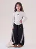 Conjunto Deportivo Casual para Niñas Primavera y Otoño 2026 Moda Camiseta Básica y Pantalones de Pierna Ancha Atuendo de Dos Piezas Simple Estilo Coreano de Moda