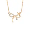 Collar de Lazo para Mujer Plata S925 Corona Nicho Verano Cadena para Suéter de Princesa Lleno de Espíritu de Hada Regalo para Novia