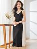 Vestido de alça em cetim francês Qigu Niang feminino de verão saia jacquard de acetato de alta qualidade emagrecimento temperamento cetim