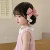 Elástico de cabelo para meninas com laço e bolinhas, scrunchie para crianças, faixa de cabelo elástica que não danifica o cabelo, acessório de cabelo para coque