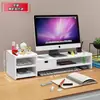 Soporte Elevado para Computadora de Escritorio con Almacenamiento de Cajón, Base Elevadora de Monitor, Soporte Elevador de Altura para Monitor
