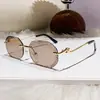 Nuevas Gafas de Sol de Lujo Personalizadas 2025 Moda Europea y Americana Gafas de Sol sin Montura Metálica para Mujer Lentes de Sierra de Alto Gama