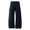 T065 Estilo Retro Americano Unisex Moderno Gama Alta Diseño Multibolsillos Corte Holgado Pantalones Cargo Casuales para Hombre