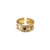 Anillo de circonita con microincrustaciones de moda de estilo coreano, diseño de nicho femenino, textura ligera de lujo, temperamento de celebridad de Internet, anillo abierto chapado en 14K