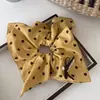 Goma para el pelo de lunares amarillos Nueva corbata de alta gama para el pelo Accesorio para el pelo de pañuelo cuadrado Estilo nuevo