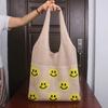 Bolsa Chaleco Bolsa Chaleco Moda Tejida Linda Grande Sonriente Bolso de Hombro Único Bolso de Mano Gran Capacidad Bolso para Viajes Diarios para Mujeres