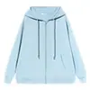 Gris estilo coreano holgado para mujer otoño 2026 nueva colección: cárdigan con cremallera, holgado, chaqueta sudadera con capucha relajada